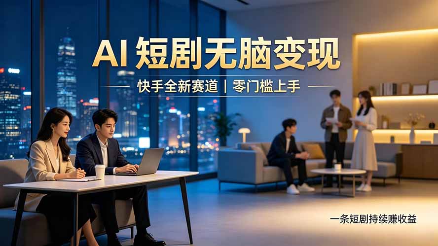 (19577期)别乱找副业了,快手 AI 短剧零门槛长久被动增收网创吧-网创项目资源站-副业项目-创业项目-搞钱项目网创吧