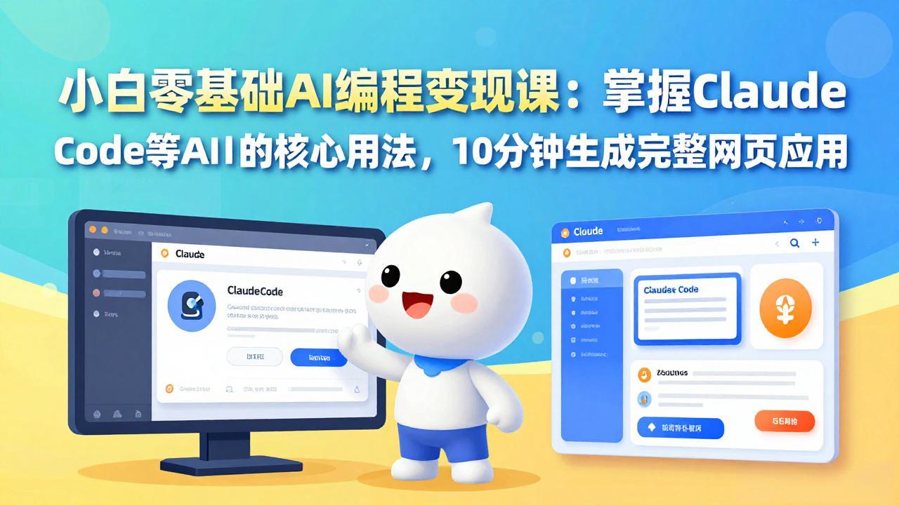 (17562期)小白零基础AI编程变现课:掌握Claude Code等AI工具的核心用法,10分钟生成完整网页应用网创吧-网创项目资源站-副业项目-创业项目-搞钱项目网创吧