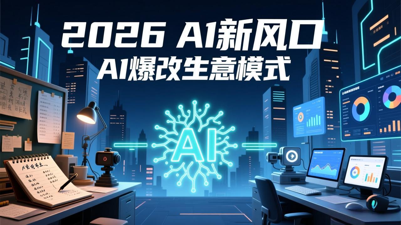 (17478期)2026年AI创富新风口,用人工智能爆改你的生意模式,从短视频到直播全面降本增效抢占先机网创吧-网创项目资源站-副业项目-创业项目-搞钱项目网创吧