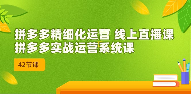 2023年8月新课-拼多多精细化运营 线上直播课:拼多多实战运营系统课-42节网创吧-网创项目资源站-副业项目-创业项目-搞钱项目网创吧
