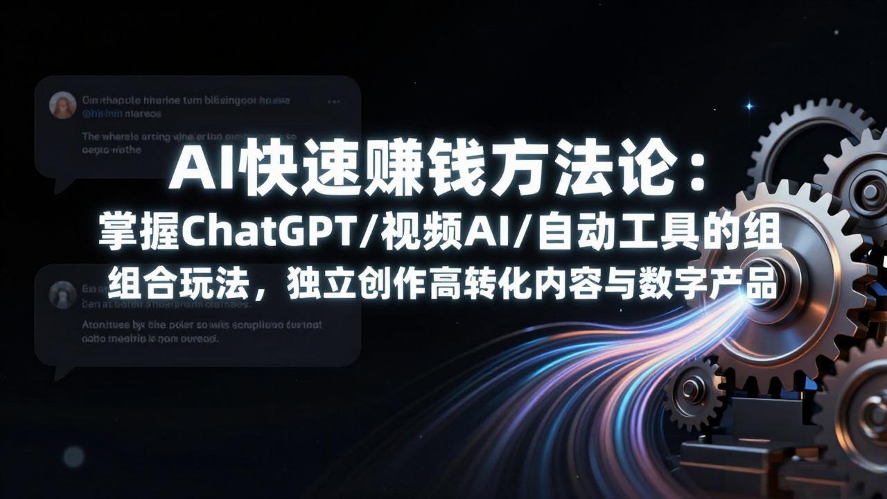 (17560期)AI快速赚钱方法论:掌握ChatGPT/视频AI/自动化工具的组合玩法,独立创作高转化内容与数字产品网创吧-网创项目资源站-副业项目-创业项目-搞钱项目网创吧