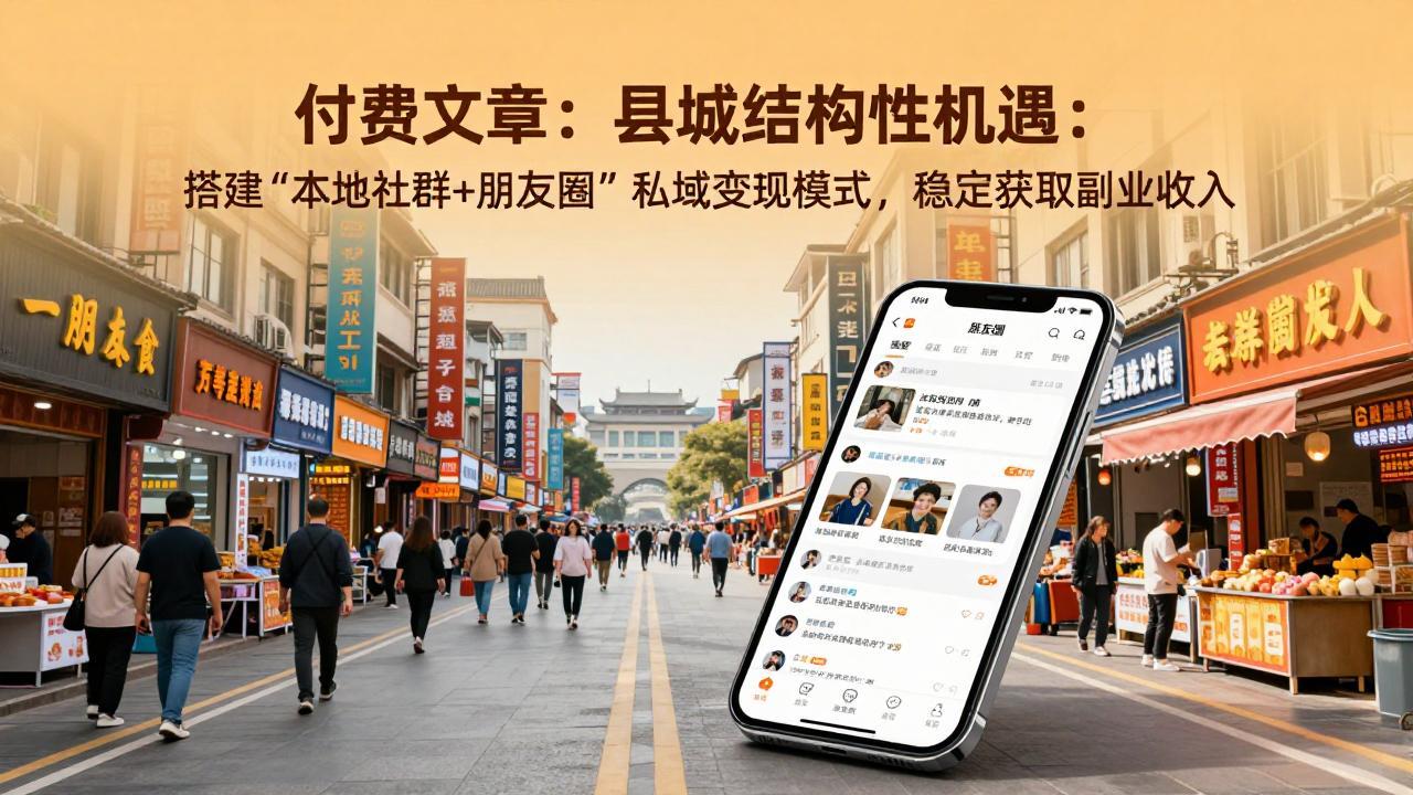 (17518期)付费文章:县城结构性机遇:搭建“本地社群+朋友圈”私域变现模式,稳定获取副业收入网创吧-网创项目资源站-副业项目-创业项目-搞钱项目网创吧