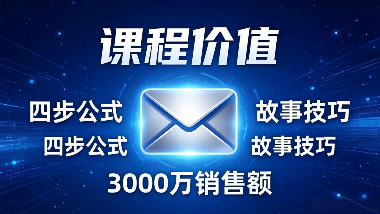 (17771期)高效邮件销售课:15分钟写出高转化邮件,四步公式+故事技巧,3000万销售额玩法拆解网创吧-网创项目资源站-副业项目-创业项目-搞钱项目网创吧
