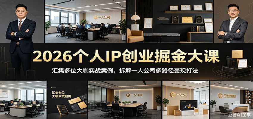 2026个人IP创业掘金大课:汇集多位大咖实战案例,拆解一人公司多路径变现打法网创吧-网创项目资源站-副业项目-创业项目-搞钱项目网创吧