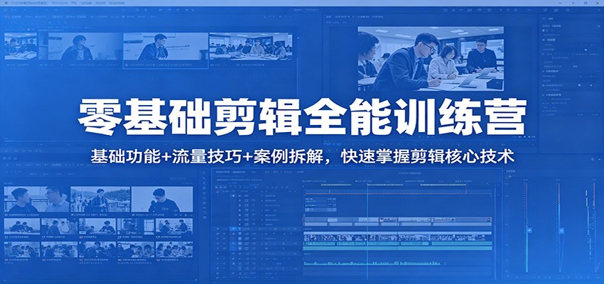 零基础剪辑全能训练营：基础功能+流量技巧+案例拆解，快速掌握剪辑核心技术网创吧-网创项目资源站-副业项目-创业项目-搞钱项目网创吧