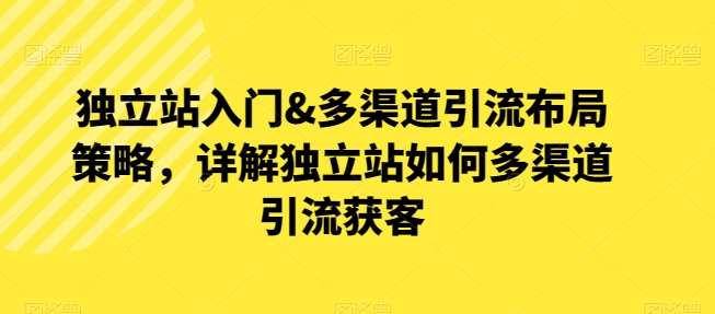 独立站入门&多渠道引流布局策略,详解独立站如何多渠道引流获客网创吧-网创项目资源站-副业项目-创业项目-搞钱项目网创吧