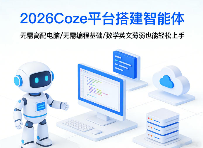 2026Coze平台搭建智能体,无需高配电脑、无需编程基础,哪怕数学和英文薄弱也能轻松上手网创吧-网创项目资源站-副业项目-创业项目-搞钱项目网创吧