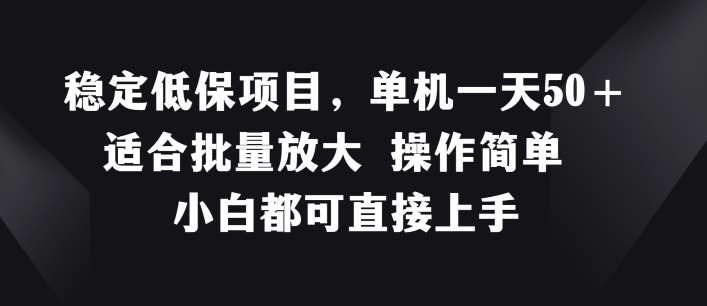 稳定低保项目,单机一天50+适合批量放大 操作简单 小白都可直接上手【揭秘】网创吧-网创项目资源站-副业项目-创业项目-搞钱项目网创吧