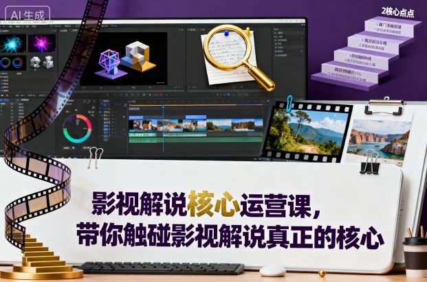 影视解说核心运营课,带你触碰影视解说真正的核心网创吧-网创项目资源站-副业项目-创业项目-搞钱项目网创吧