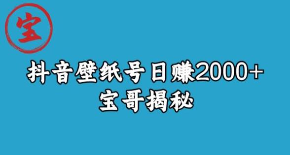 宝哥抖音壁纸号日赚2000+,不需要真人露脸就能操作【揭秘】网创吧-网创项目资源站-副业项目-创业项目-搞钱项目网创吧