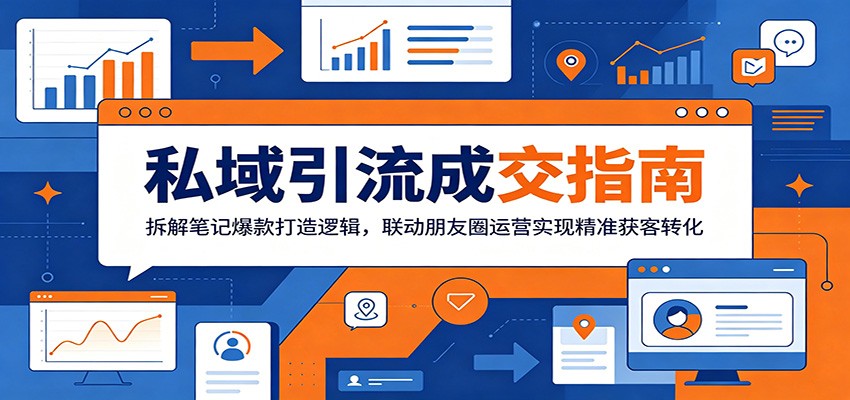 私域引流成交指南：拆解笔记爆款打造逻辑，联动朋友圈运营实现精准获客转化网创吧-网创项目资源站-副业项目-创业项目-搞钱项目网创吧