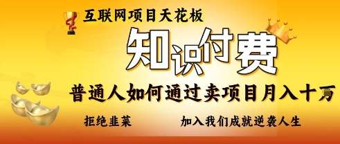 互联网项目天花板,知付付费项目,普通人如何通过卖项目月入十个,拒绝韭菜【揭秘】网创吧-网创项目资源站-副业项目-创业项目-搞钱项目网创吧