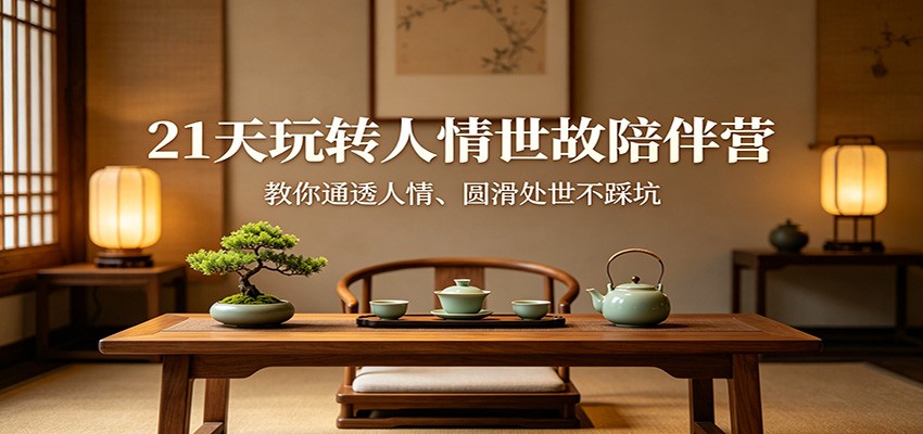21天玩转人情世故陪伴营：教你通透人情、圆滑处世不踩坑网创吧-网创项目资源站-副业项目-创业项目-搞钱项目网创吧