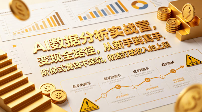 AI数据分析实战营,变现全路径,从新手到高手,阶梯式賺钱不踩坑,彻底打破收入的上限网创吧-网创项目资源站-副业项目-创业项目-搞钱项目网创吧