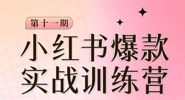 小红书博主爆款训练营第11期,手把手教你从0-1做小红书,从定位到起号到变现网创吧-网创项目资源站-副业项目-创业项目-搞钱项目网创吧