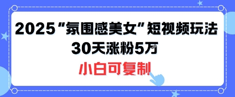 不露脸也能火!2025“氛围感美女”短视频玩法,30天涨粉5W小白可复制网创吧-网创项目资源站-副业项目-创业项目-搞钱项目网创吧