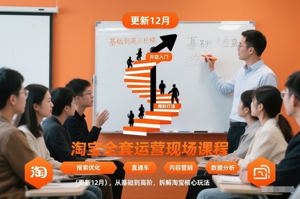 淘宝全套运营现场课程(更新12月),从基础到高阶,拆解淘宝核心玩法网创吧-网创项目资源站-副业项目-创业项目-搞钱项目网创吧