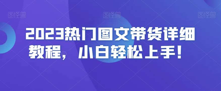 2023热门图文带货详细教程,小白轻松上手!网创吧-网创项目资源站-副业项目-创业项目-搞钱项目网创吧