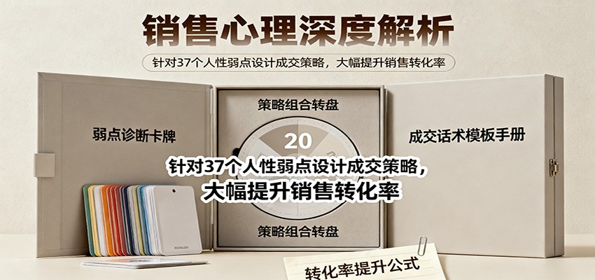 销售心理深度解析：针对37个人性弱点设计成交策略，大幅提升销售转化率！网创吧-网创项目资源站-副业项目-创业项目-搞钱项目网创吧