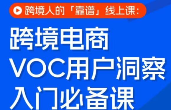 跨境电商VOC用户洞察入门必备课,跨境人的靠谱线上课网创吧-网创项目资源站-副业项目-创业项目-搞钱项目网创吧