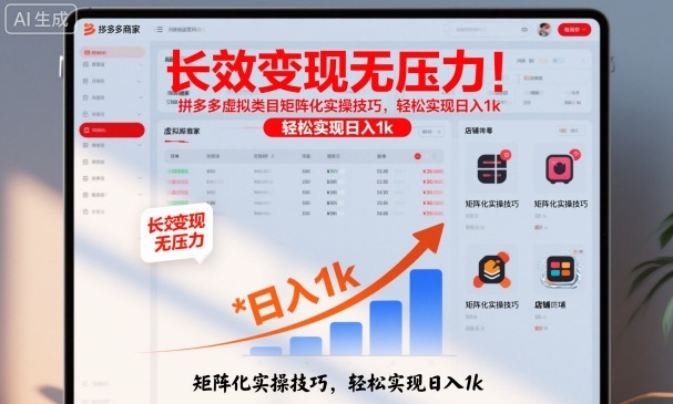 长效变现无压力！拼多多虚拟类目矩阵化实操技巧，轻松实现日入1k【揭秘】网创吧-网创项目资源站-副业项目-创业项目-搞钱项目网创吧