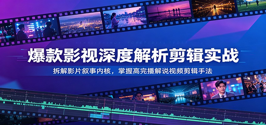 爆款影视深度解析剪辑实战:拆解影片叙事内核,掌握高完播解说视频剪辑手法网创吧-网创项目资源站-副业项目-创业项目-搞钱项目网创吧
