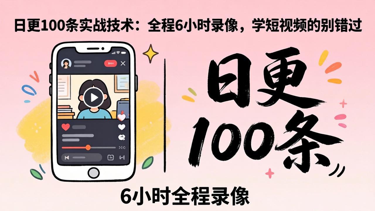 （18097期）某工作坊东莞2026年4月12线下课：日更100条实战：全程6小时录像，学短视频的别错过网创吧-网创项目资源站-副业项目-创业项目-搞钱项目网创吧