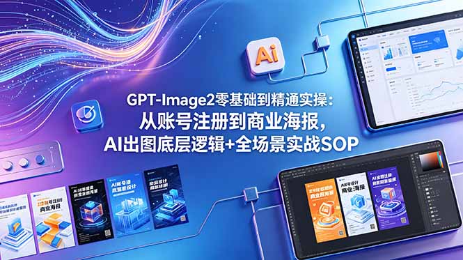 (18835期)GPT-Image2零基础到精通实操:从账号注册到商业海报,AI出图底层逻辑+全场景实战SOP网创吧-网创项目资源站-副业项目-创业项目-搞钱项目网创吧