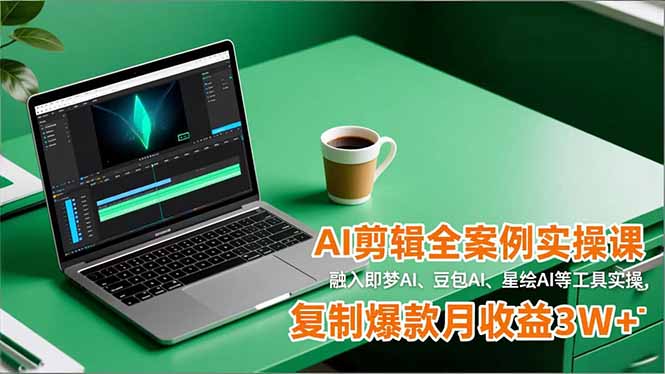 (16770期)AI剪辑全案例实操课,融入即梦AI、豆包AI、星绘AI等工具实操,复制爆款月收益3W+网创吧-网创项目资源站-副业项目-创业项目-搞钱项目网创吧