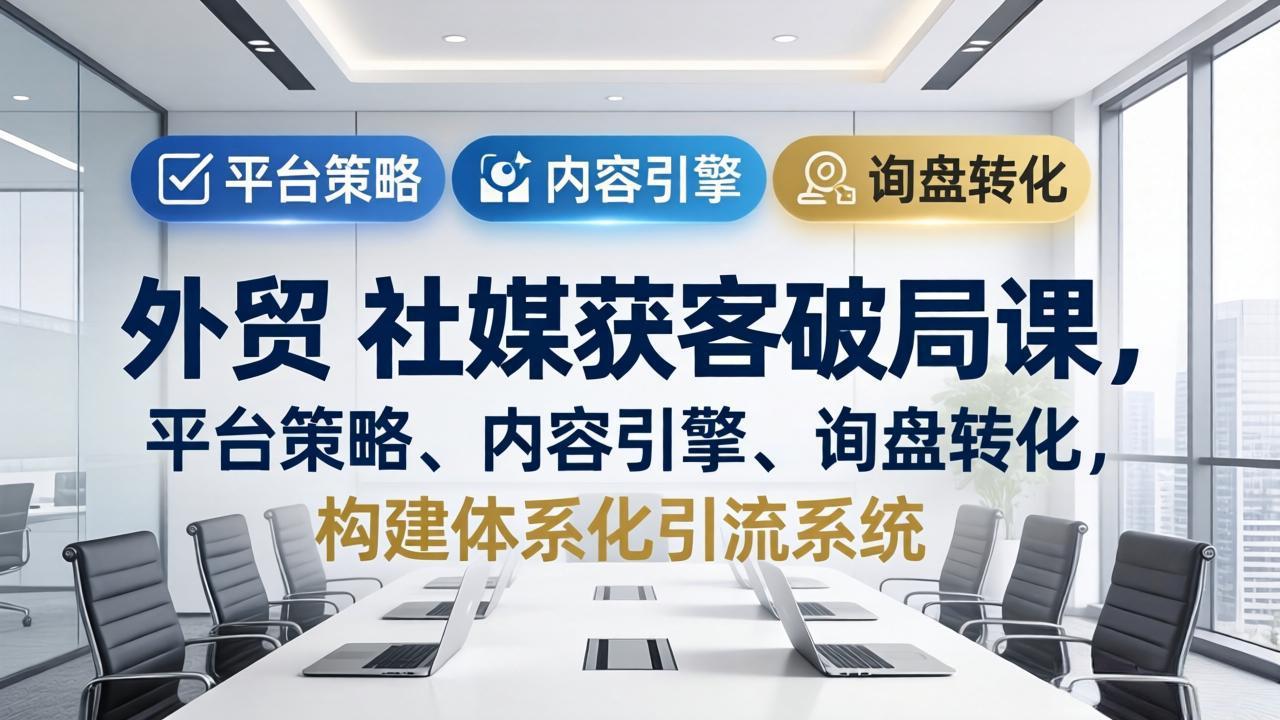 (17901期)外贸 社媒获客破局课,平台策略、内容引擎、询盘转化,构建体系化引流系统(更新26年3月)网创吧-网创项目资源站-副业项目-创业项目-搞钱项目网创吧