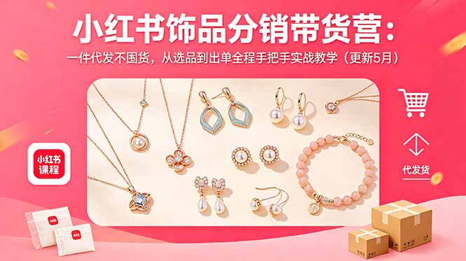 (18626期)小红书饰品分销带货营:一件代发不囤货,从选品到出单全程手把手实战教学(更新5月)网创吧-网创项目资源站-副业项目-创业项目-搞钱项目网创吧