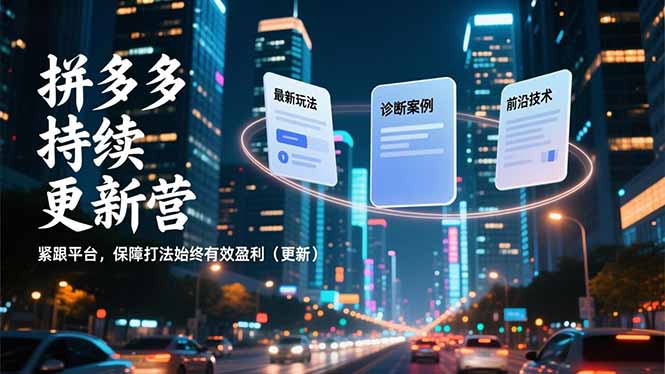 (16987期)拼多多持续更新营,最新玩法、诊断案例、前沿技术,紧跟平台,保障打法始终有效盈利(更新)网创吧-网创项目资源站-副业项目-创业项目-搞钱项目网创吧