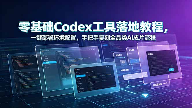 (19152期)零基础Codex工具落地教程,一键部署环境配置,手把手复刻全品类AI成片流程网创吧-网创项目资源站-副业项目-创业项目-搞钱项目网创吧