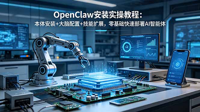 (18982期)OpenClaw安装实操教程:本体安装+大脑配置+技能扩展,零基础快速部署AI智能体网创吧-网创项目资源站-副业项目-创业项目-搞钱项目网创吧
