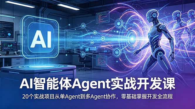 (18983期)AI智能体Agent实战开发课:20个实战项目从单Agent到多Agent协作,零基础掌握开发全流程网创吧-网创项目资源站-副业项目-创业项目-搞钱项目网创吧