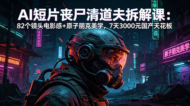(18649期)AI短片《丧尸清道夫》拆解课:82个镜头电影感+原子朋克美学,7天3000元国产天花板网创吧-网创项目资源站-副业项目-创业项目-搞钱项目网创吧