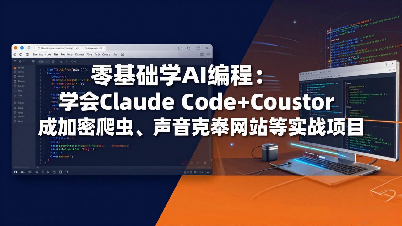 (17941期)零基础学AI编程:学会Claude Code+Cursor完成加密爬虫、声音克隆网站等实战项目网创吧-网创项目资源站-副业项目-创业项目-搞钱项目网创吧