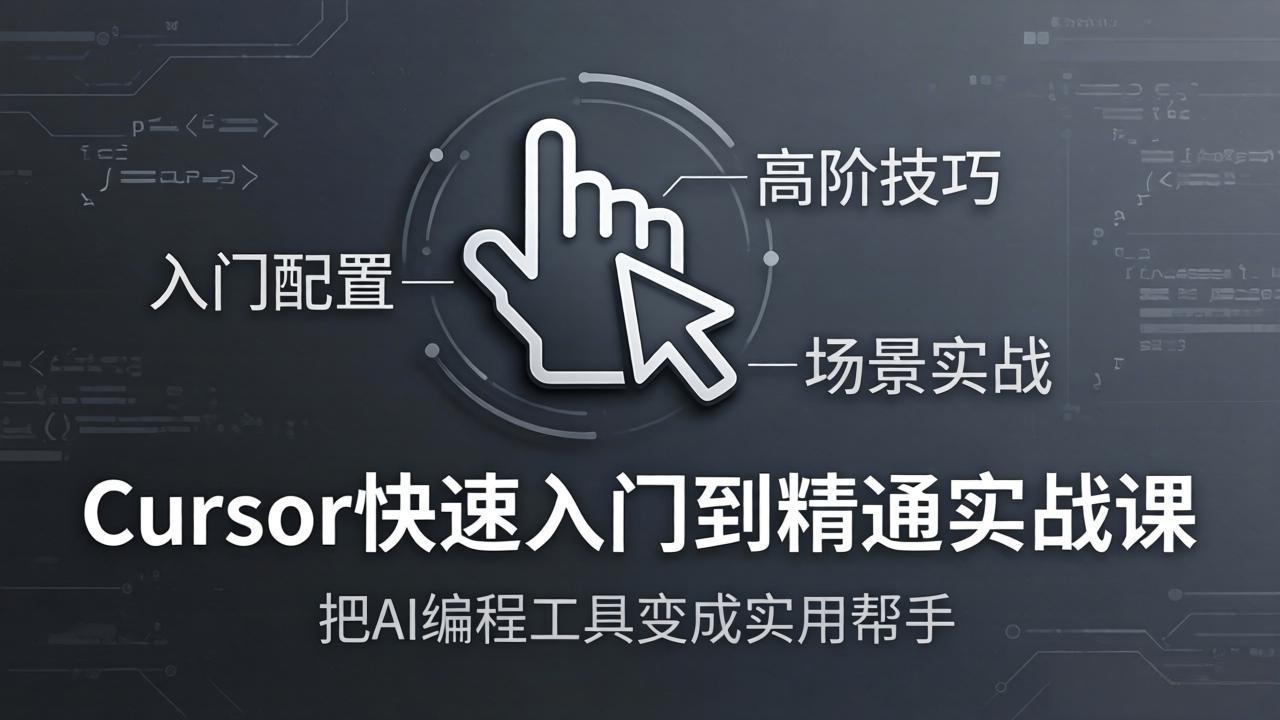（17794期）Cursor快速入门到精通实战课：入门配置+高阶技巧+场景实战，把AI编程工具变成实用帮手网创吧-网创项目资源站-副业项目-创业项目-搞钱项目网创吧