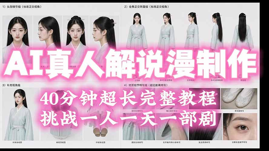 (19508期)2026AI真人解说漫剧制作40分钟超长完整教程:自动批量化制作,挑战一人一天一部剧!网创吧-网创项目资源站-副业项目-创业项目-搞钱项目网创吧