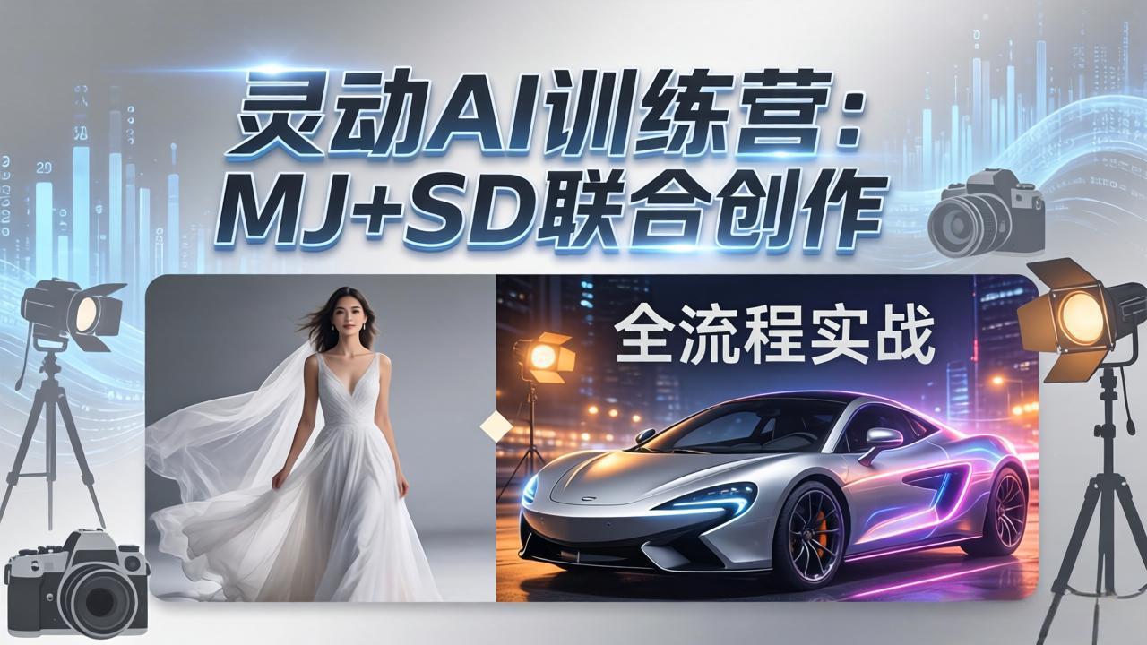 (17795期)灵动AI训练营-3.0课程:MJ+SD联合创作,从婚纱大片到汽车广告,摄影后期全流程实战网创吧-网创项目资源站-副业项目-创业项目-搞钱项目网创吧