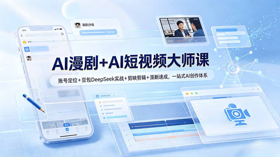 （19147期）AI漫剧+AI短视频大师课：账号定位+豆包DeepSeek实战+剪映剪辑+漫剧速成，一站式AI创作体系网创吧-网创项目资源站-副业项目-创业项目-搞钱项目网创吧