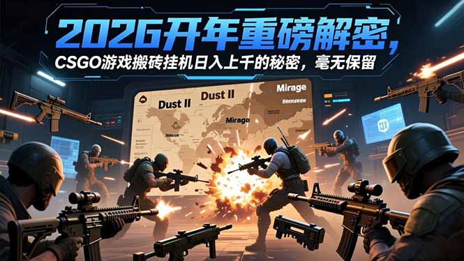（16904期）2026开年重磅解密，CSGO游戏搬砖挂机日入上千的秘密，毫无保留网创吧-网创项目资源站-副业项目-创业项目-搞钱项目网创吧