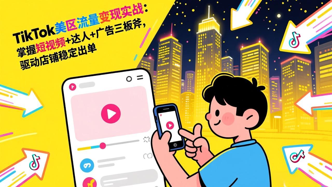 (17244期)TikTok美区流量变现实战:掌握短视频+达人+广告三板斧,驱动店铺稳定出单网创吧-网创项目资源站-副业项目-创业项目-搞钱项目网创吧