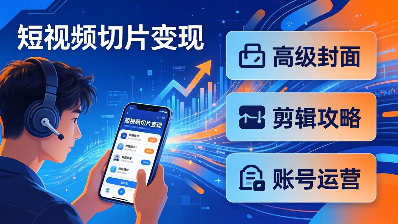 (17758期)短视频切片变现速成班2.0:高级封面+剪辑攻略+账号运营,0基础小白快速入局副业网创吧-网创项目资源站-副业项目-创业项目-搞钱项目网创吧