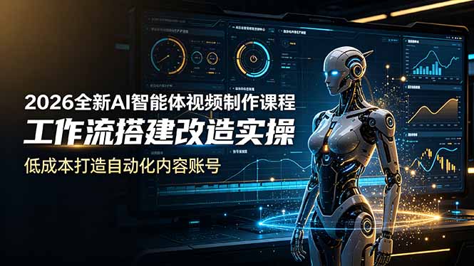 (19127期)2026全新AI Codex智能体视频制作课程,工作流搭建改造实操,低成本打造自动化内容账号网创吧-网创项目资源站-副业项目-创业项目-搞钱项目网创吧