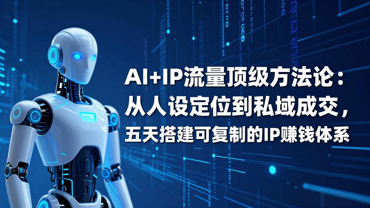 (17521期)AI+IP顶级方法论:从人设定位到私域成交,五天搭建可复制的IP赚钱体系网创吧-网创项目资源站-副业项目-创业项目-搞钱项目网创吧