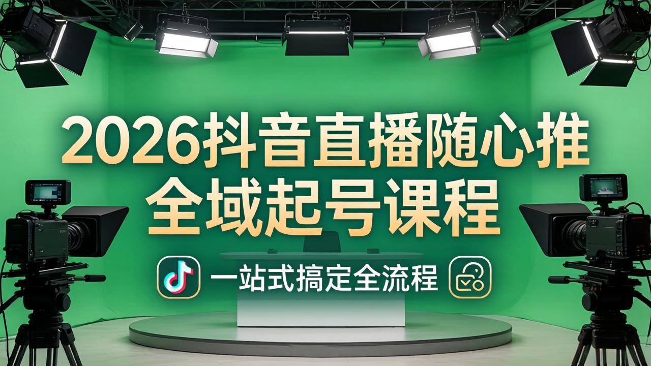 (18050期)2026抖音直播随心推全域起号课程:一站式搞定直播起号、稳号、放量全流程(更新4月)网创吧-网创项目资源站-副业项目-创业项目-搞钱项目网创吧