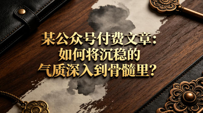 某公众号付费文章：如何将沉稳的气质深入到骨髓里？网创吧-网创项目资源站-副业项目-创业项目-搞钱项目网创吧