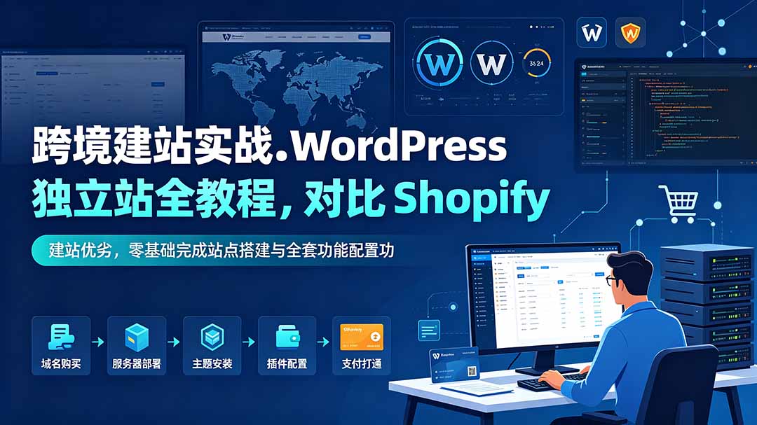 (19546期)跨境建站实战:WordPress 独立站全教程,对比 Shopify 建站优劣,零基础完成站点搭建与全套功能配置网创吧-网创项目资源站-副业项目-创业项目-搞钱项目网创吧