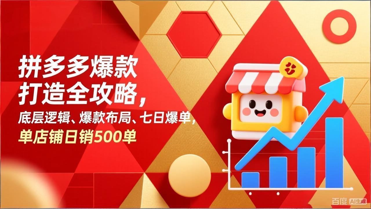 (17346期)拼多多爆款打造全攻略,底层逻辑、爆款布局、七日爆单,单店铺日销500单网创吧-网创项目资源站-副业项目-创业项目-搞钱项目网创吧